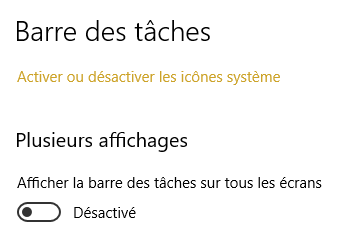 Barre des tâches